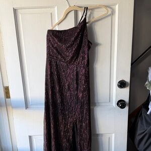 Socialite One Shoulder Black and Pink Dress